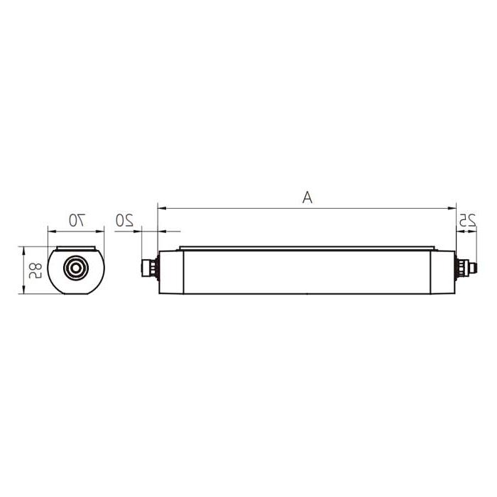 Power 24W, size A= 650 mm x 70 mm, MQAL-48-SDD, A70101